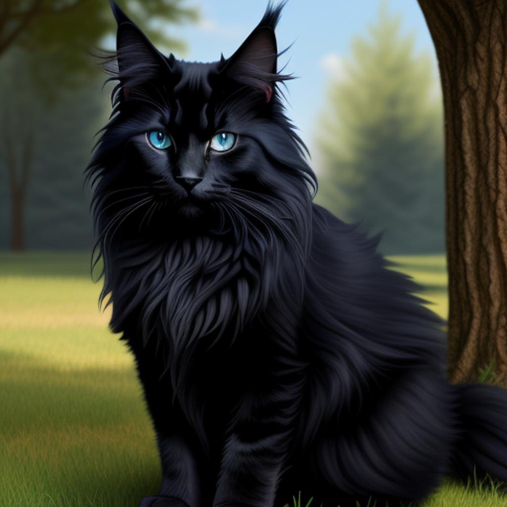 "discover the beauty of the black maine coon cat through the stunning photography of @ai_generated - a must-see for all cat lovers! "