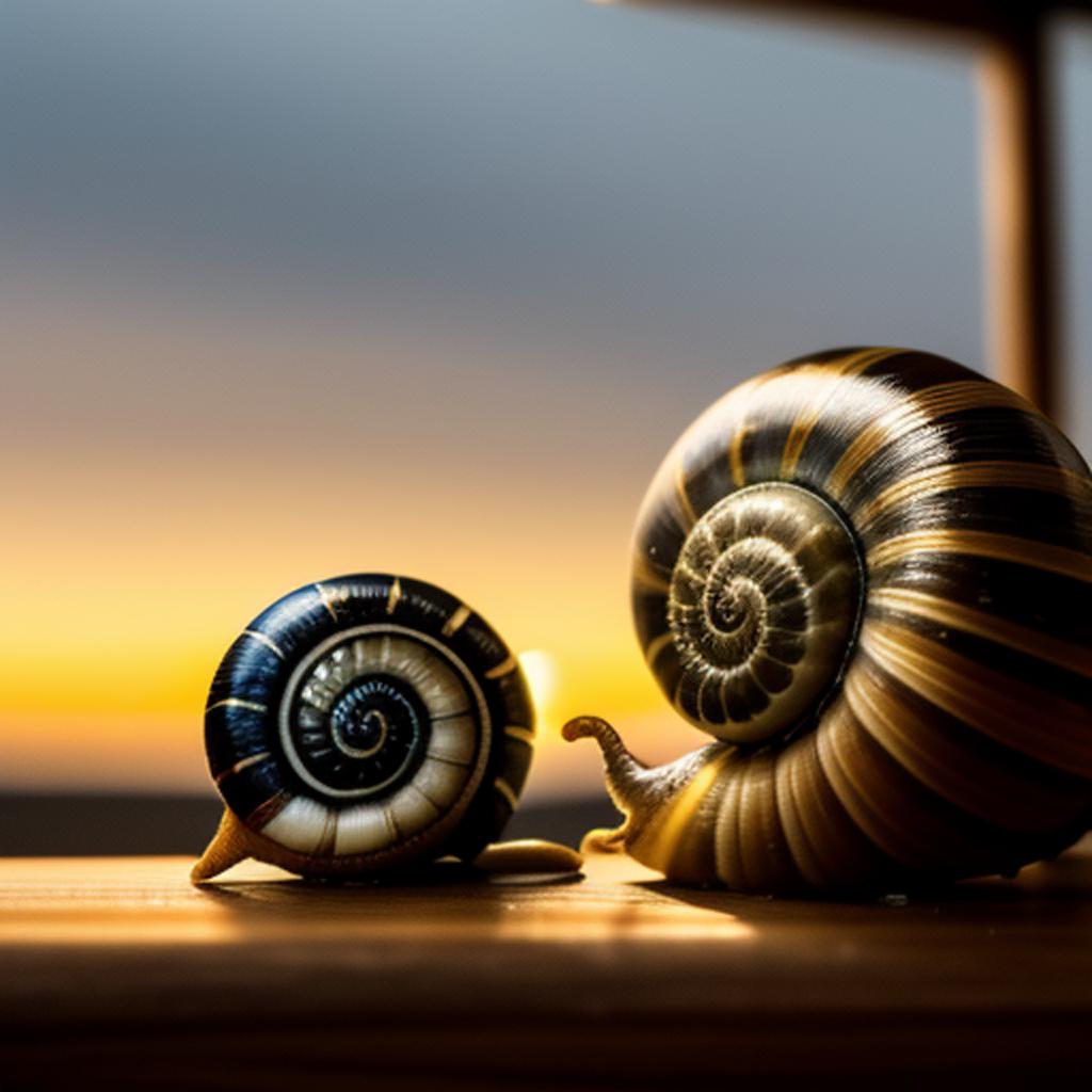 "discover the mesmerizing sight of 'zwei schnecken am strand', captured by @ai_generated. Witness the beauty of these two fascinating sn