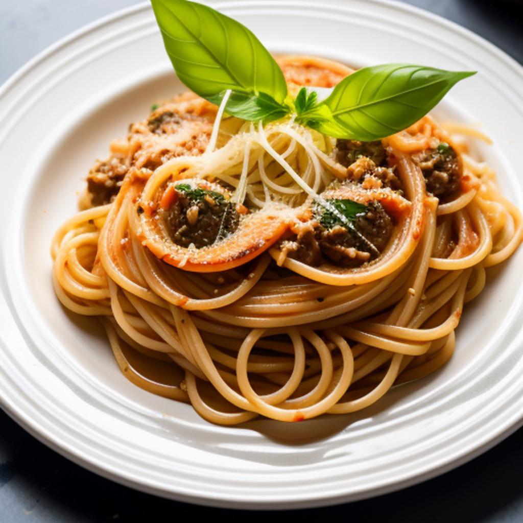 Indulge in a delicious plate of spaghetti with perfectly sized pieces, crafted by @ai_generated for a satisfying meal that will leave your taste buds begging