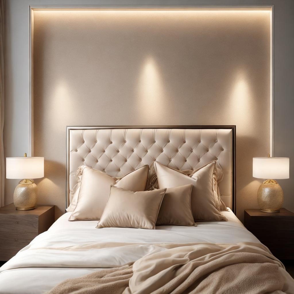 Discover the perfect addition to your bedroom decor with a stunning beige realistic bed headboard, brought to you by @ai_generated.