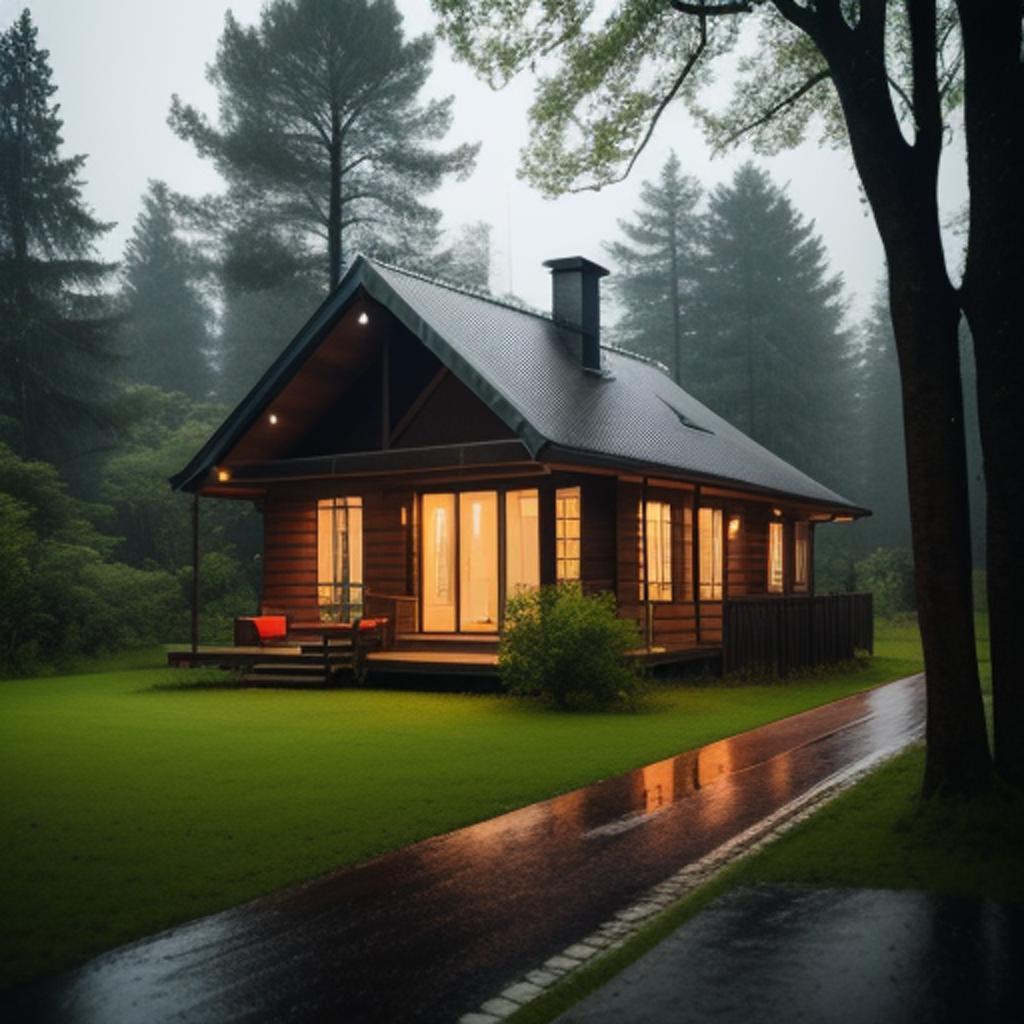Escape to the tranquility of nature with casa en un bosque, a stunning architectural masterpiece created by @ai_generated.