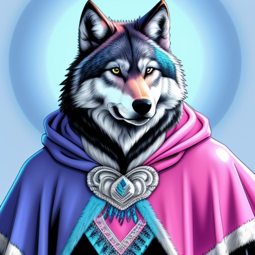 Discover the unique artwork of a wolf wearing a poncho, created by @ai_generated, and add a touch of wild charm to your home décor.