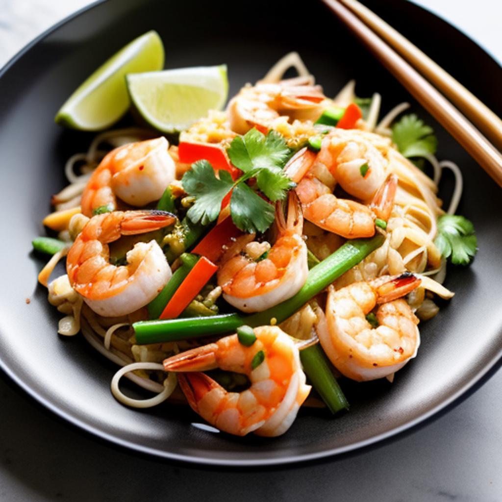 "discover a delectable and easy-to-make pad thai shrimp recipe created by ai technology, perfect for satisfying your cravings and impressing your guests