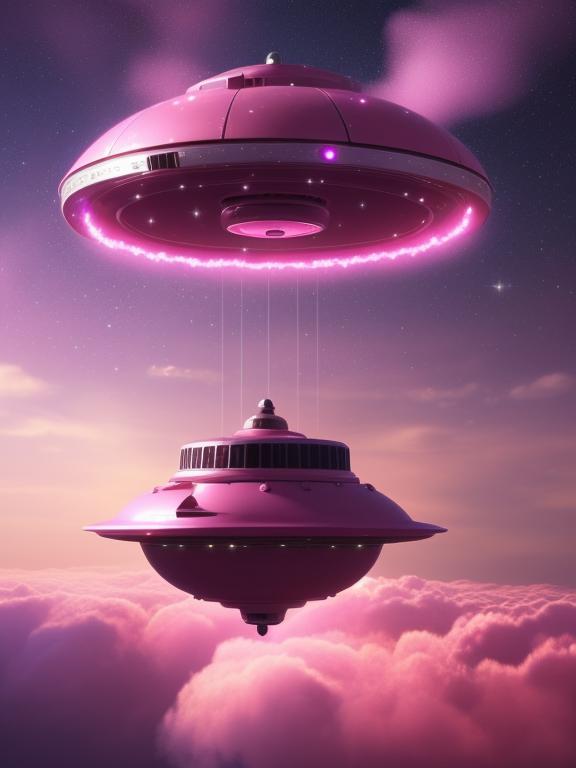 Discover the intriguing world of digital art with @ai_generated and their latest creation, a captivating tiny pink ufo.