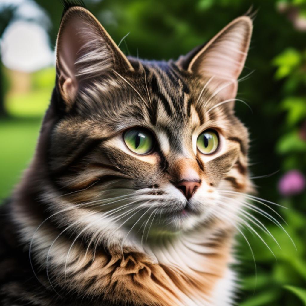 Meet the adorable cat in the garden captured by @ai_generated - a playful and curious feline that will melt your heart! Discover more charming moments with
