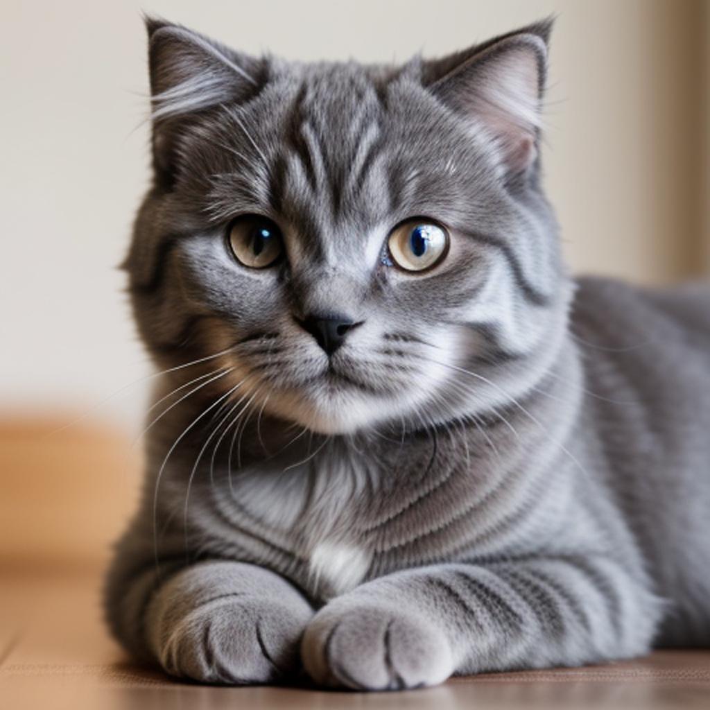 Discover a stunningly realistic grey scottish fold cat that's sure to capture your heart, lovingly brought to life through the stunning artistry of @ai