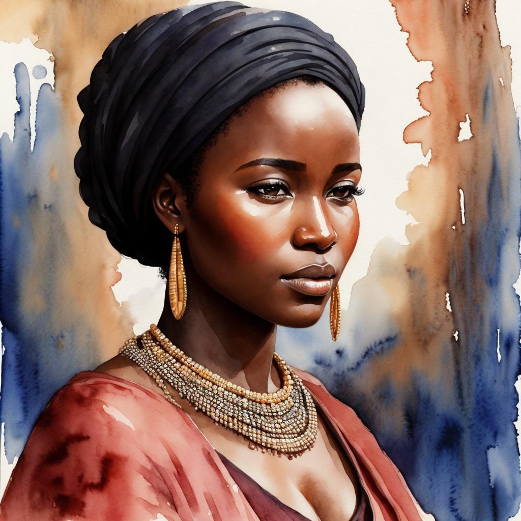 Discover the beauty and tenderness of an african woman captured in the stunning artwork titled "mujer africana mirada tierna" created by @