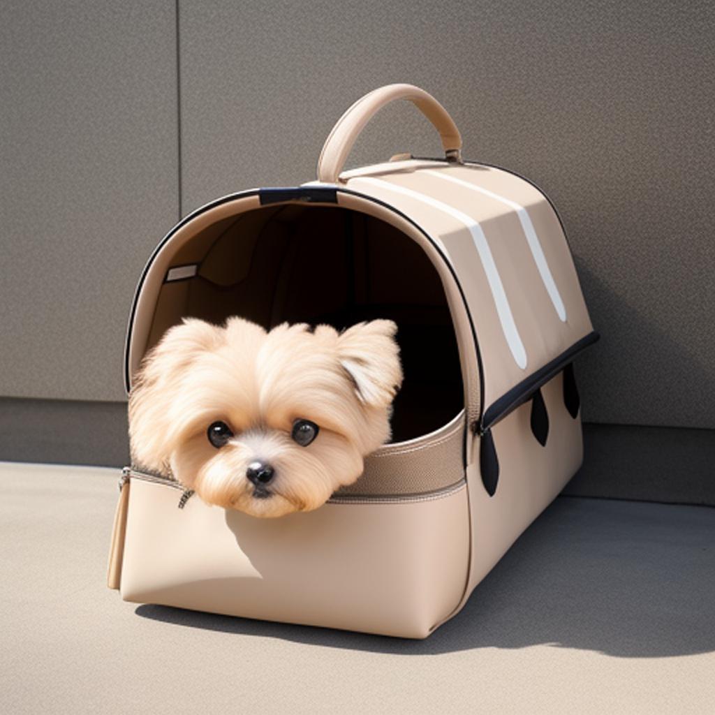 "discover the perfect solution for carrying your furry friend in style with the trendy beige dog carrier by @ai_generated. "