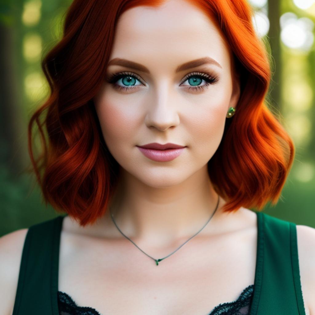Discover a stunning image of a petite woman flaunting her fiery red locks, created with the help of ai technology, to add a touch of vibrant energy