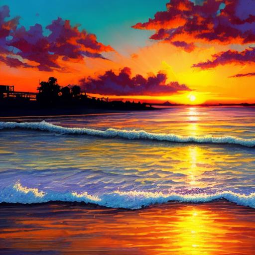 "discover the stunning beauty of @ai_generated's artwork with their latest masterpiece, 'background, puesta de sol', depicting a breathtaking sunset scene that