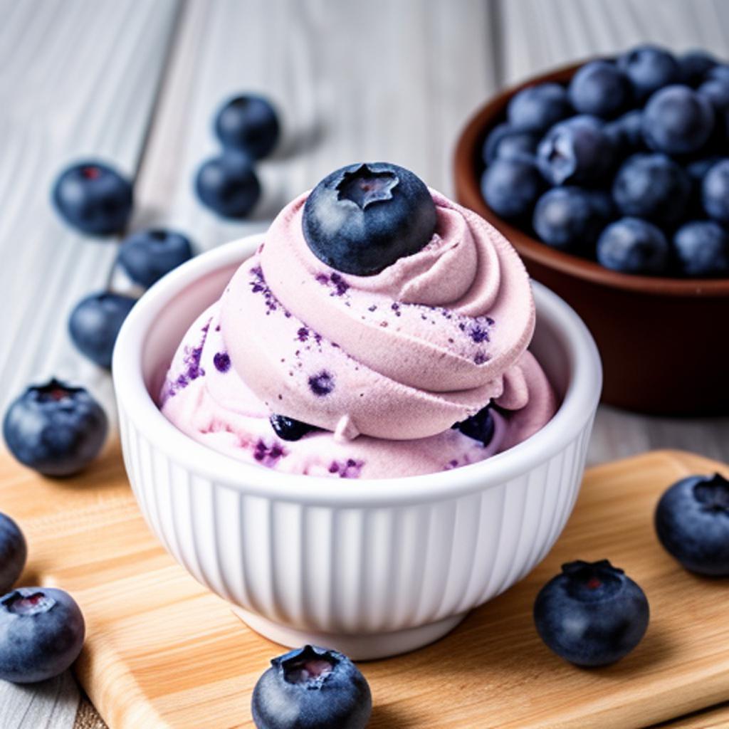 "introducing the irresistibly creamy and delicious blueberry yogurt ice cream creation by @ai_generated - a perfect treat for those hot summer days! "