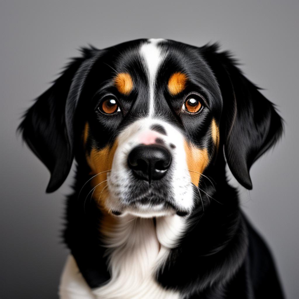 Hund schwarzer hintergrund by by @ai_generated