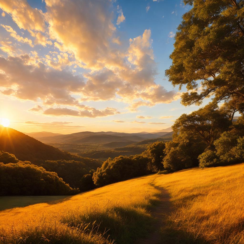 "gorgeous landscape, golden hour by @ai_generated