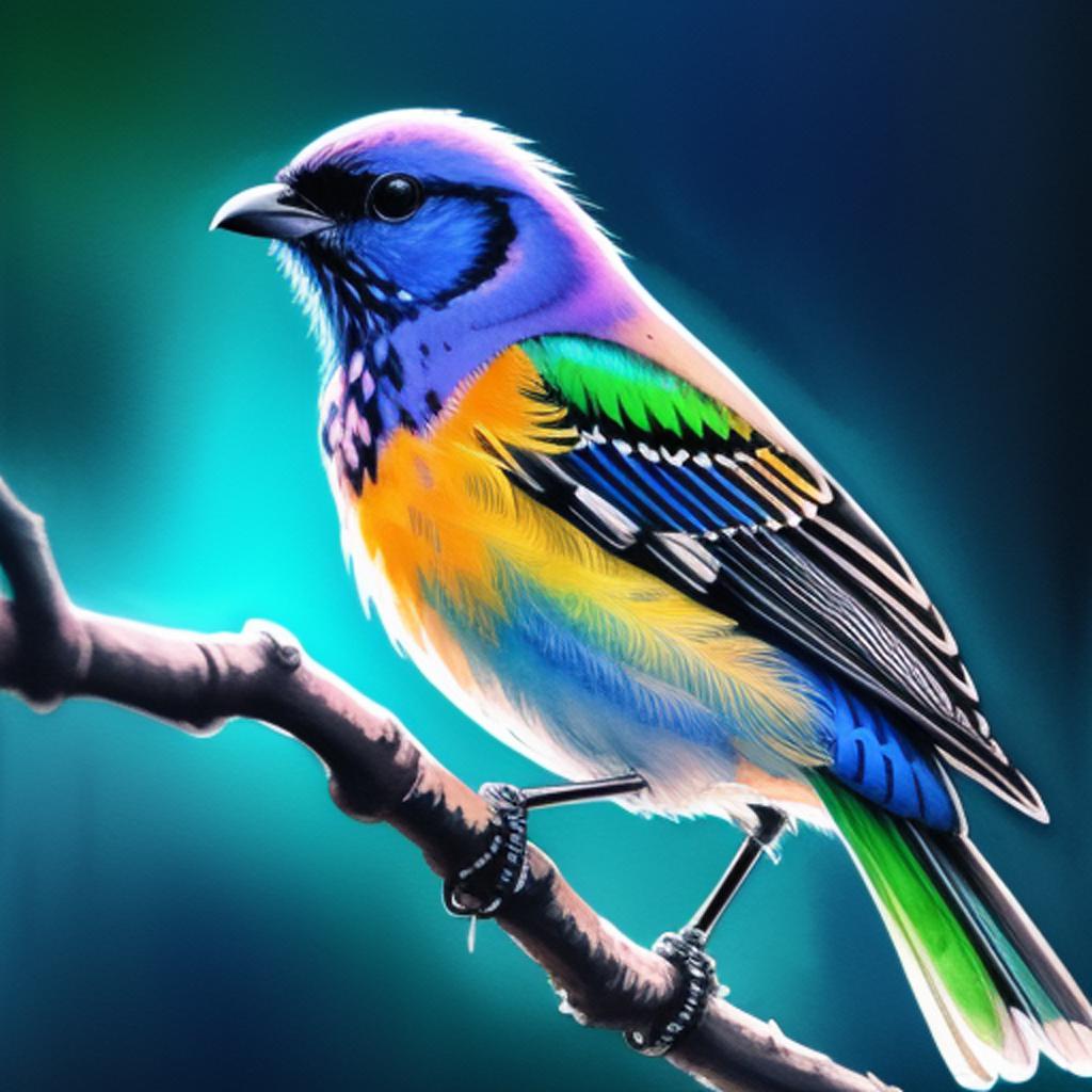 "admire the beauty of a stunning bird perched on a branch, captured by @ai_generated. "