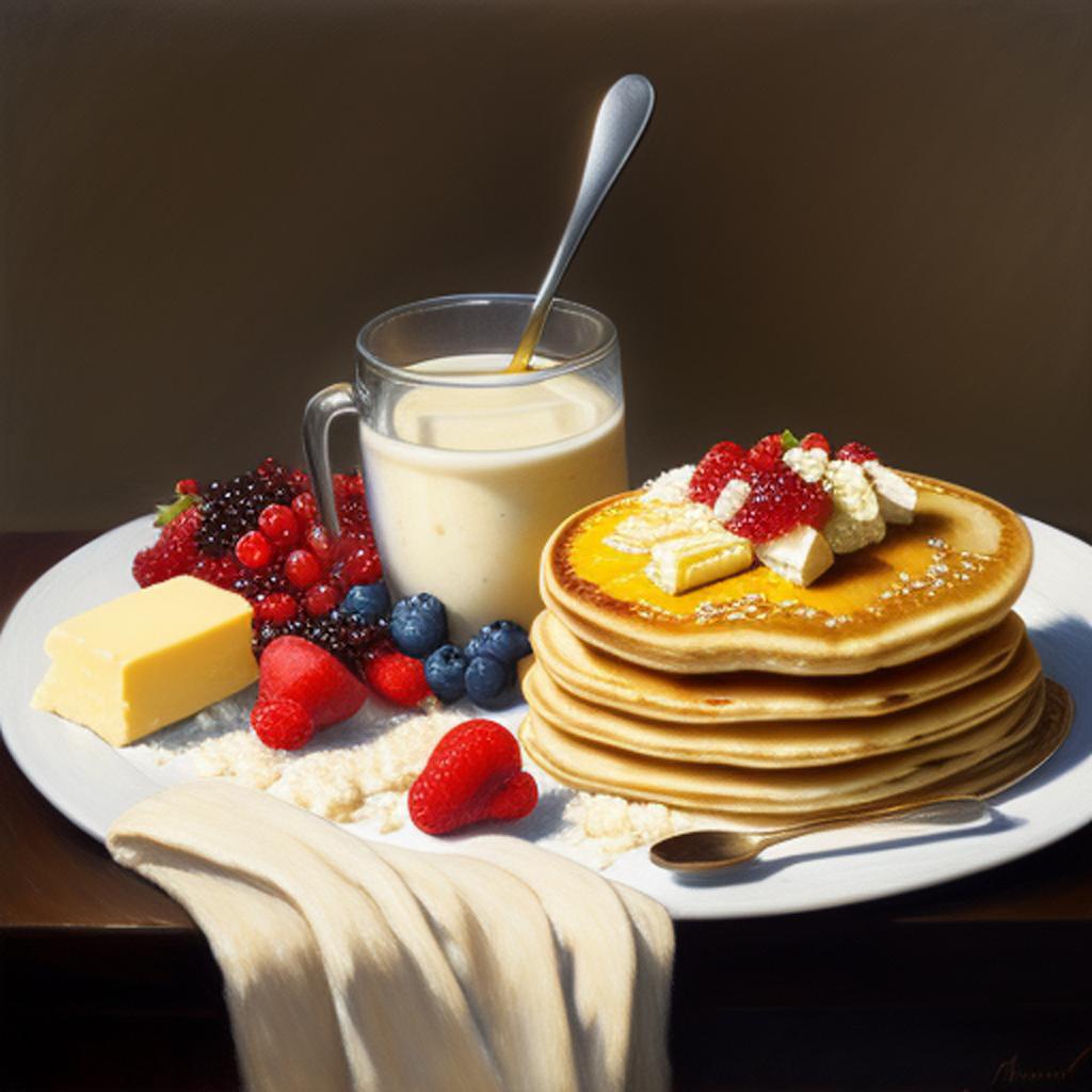 This eye-catching artwork, a still life made from porridge, is a stunning example of @ai_generated's unique creative style.