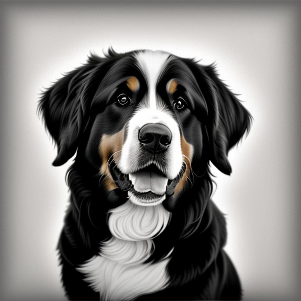 Get ready to smile with the adorable happy faces of bernese mountain dogs captured by @butti0210 and @ai_generated!