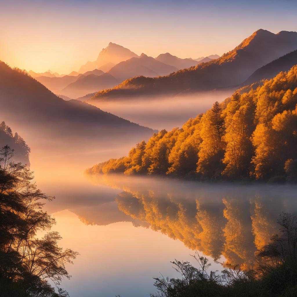 "captivating mountainscape, golden hour by @ai_generated