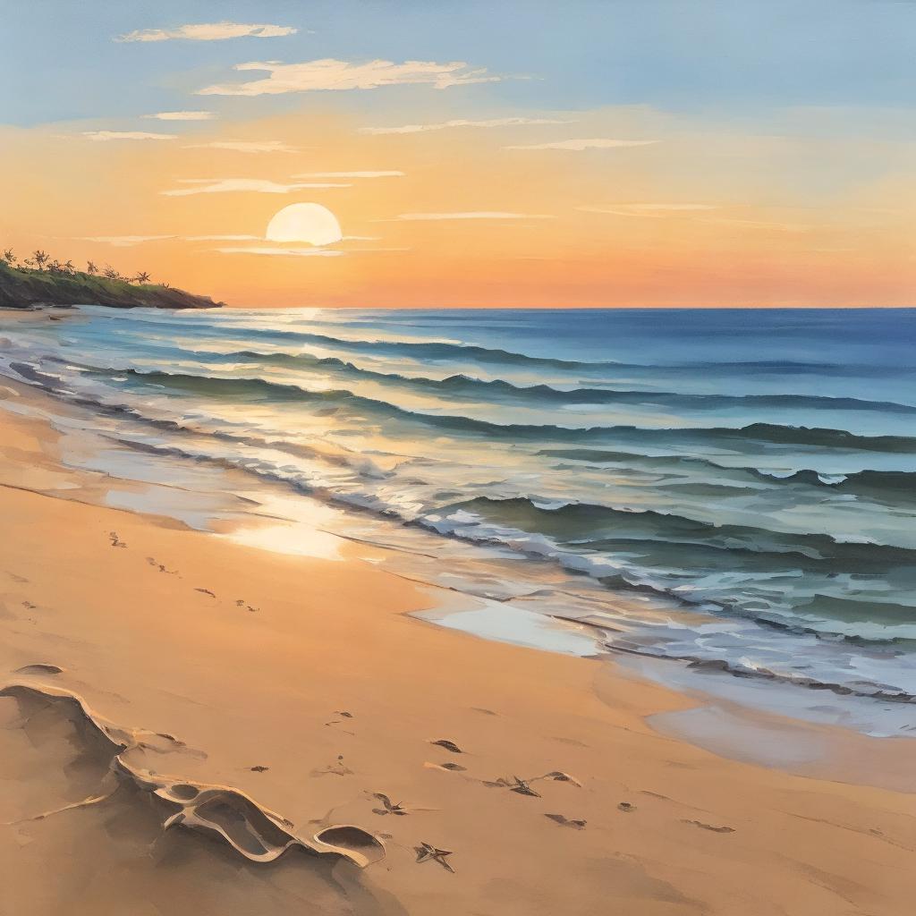 "a serene beach scene, by @ai_generated