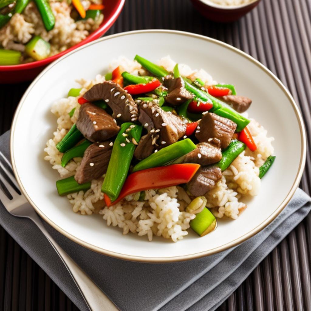 Indulge in a mouth-watering and protein-packed meal with this lean beef stir-fry recipe created by @ai_generated.