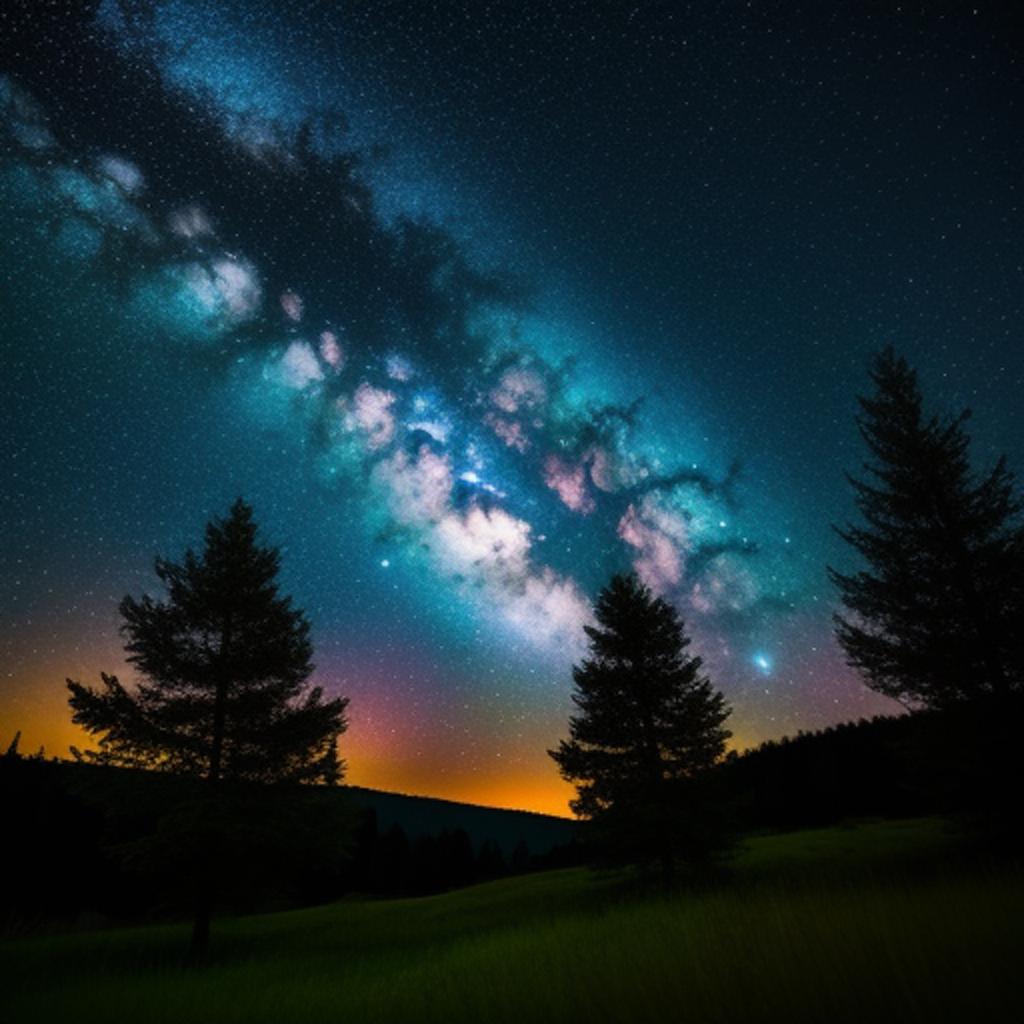 "experience the mesmerizing beauty of a starry nature ambient captured perfectly in the galaxy artwork by @ai_generated for a truly out-of-this-world experience