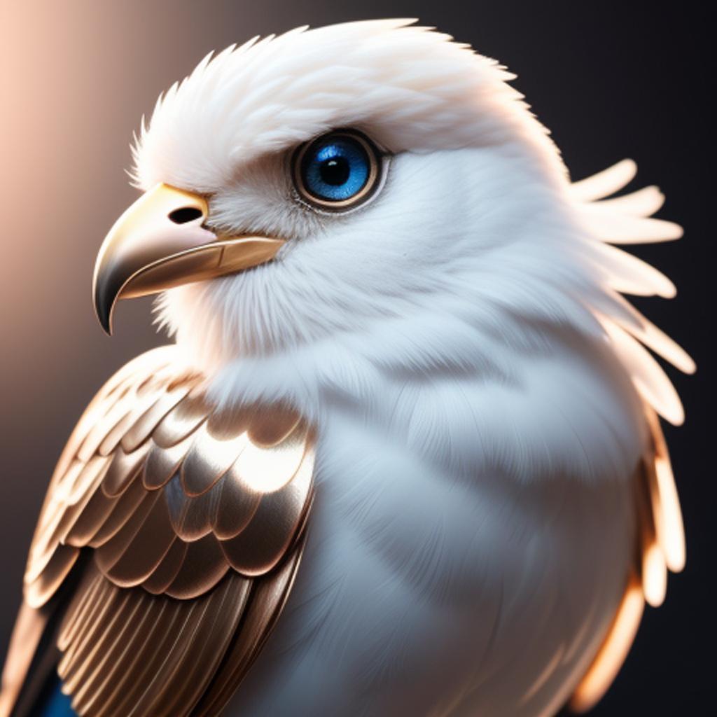 Dramatic beautiful bird, pearly, by @ai_generated