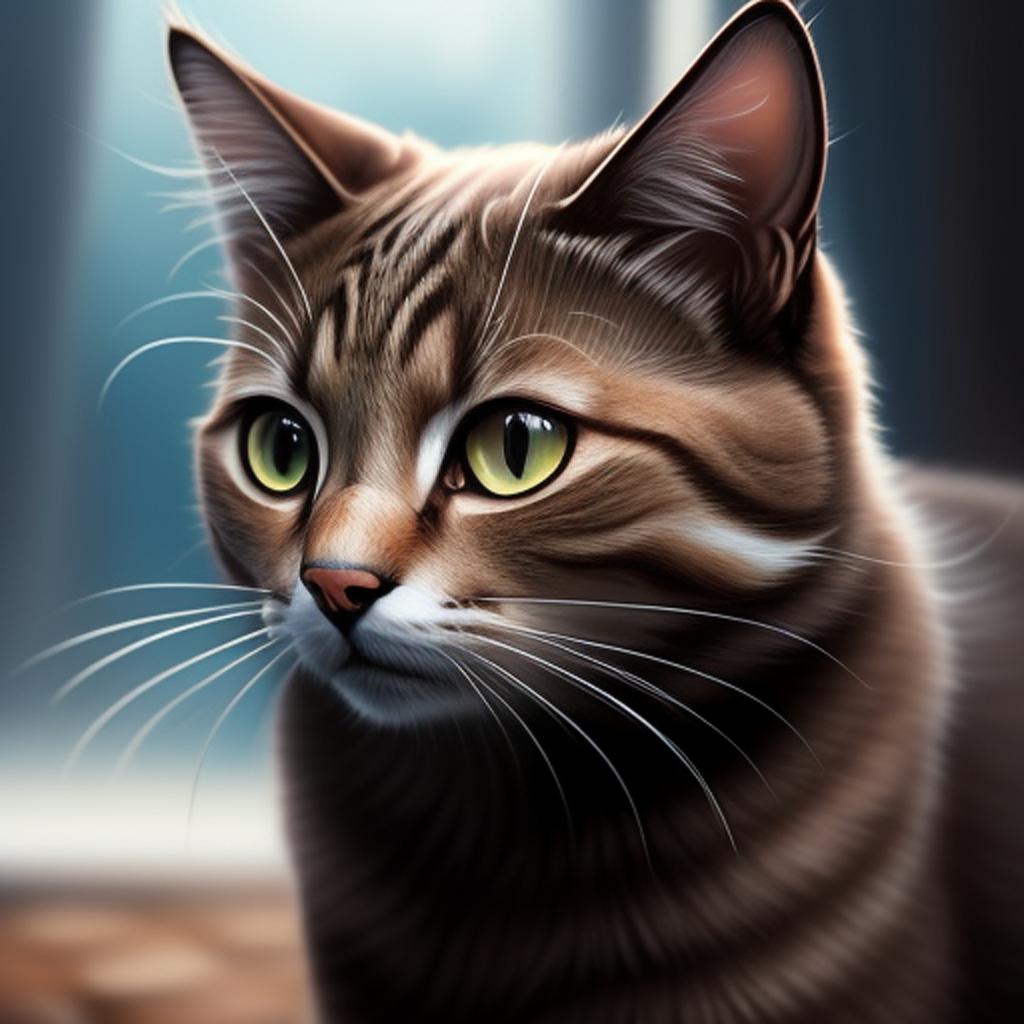 Gato digital painting, highly by @ai_generated