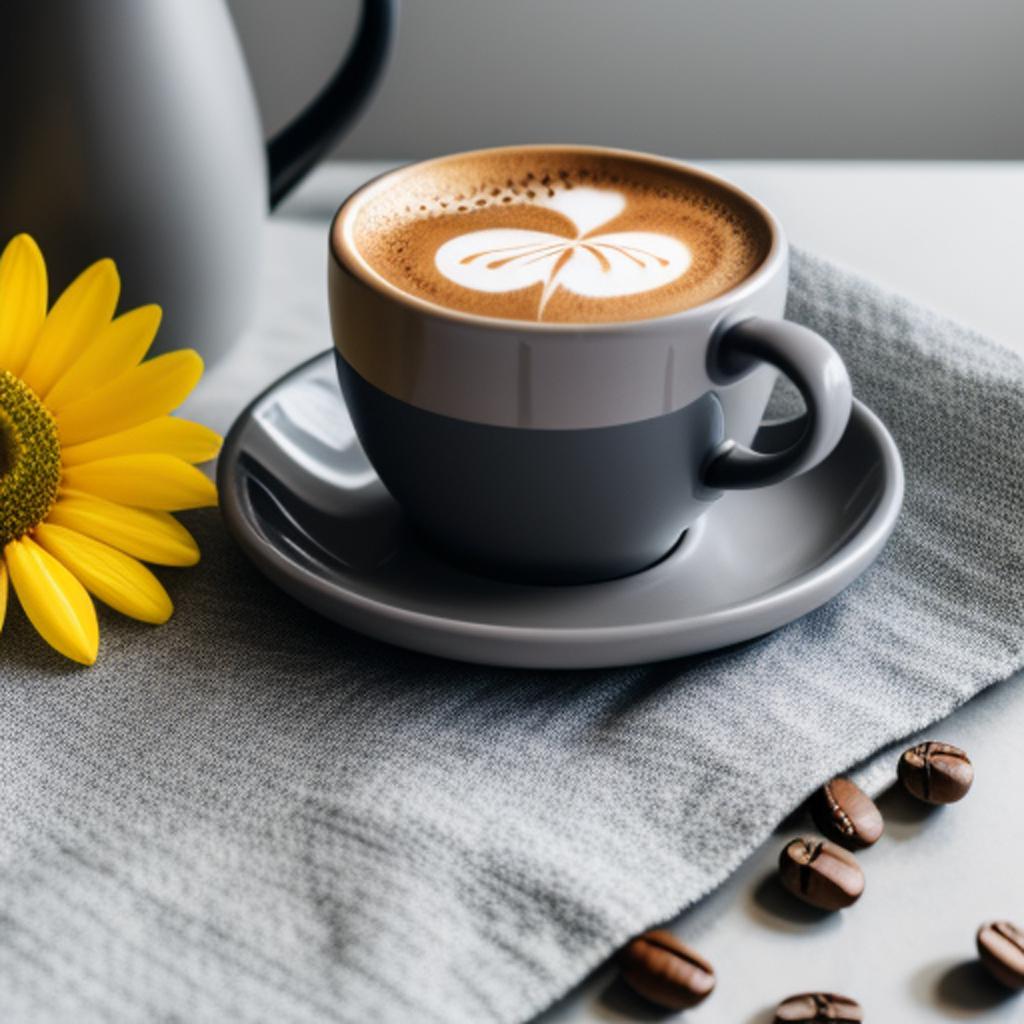 "start your spring mornings with a warm and comforting cup of grey coffee, as beautifully captured in this stunning photo by @ai_generated. "