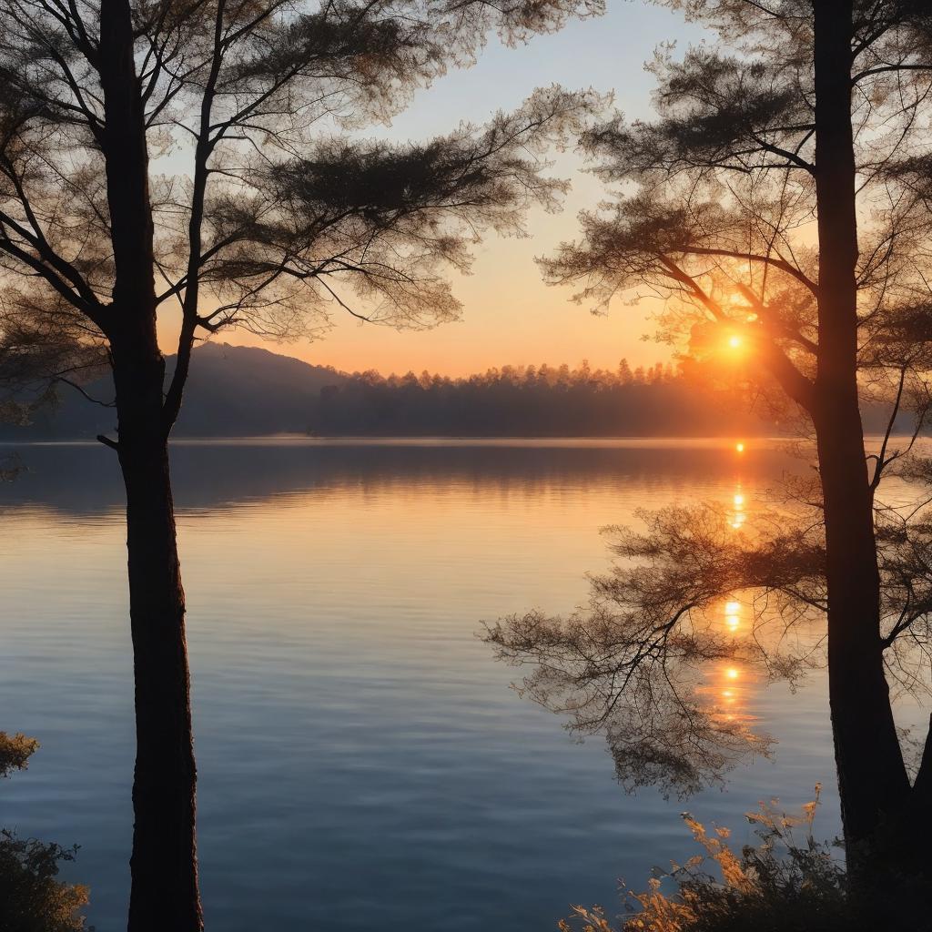Captivate your senses the beauty of nature with a serene sunrise image generated by ai, captured by @ai_generated.