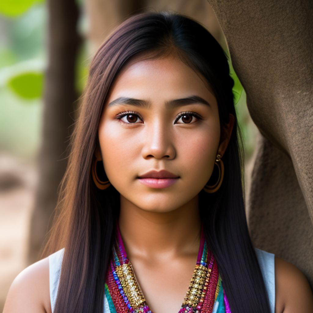 Looking for stunning art featuring a native filipino girl? Check out @ai_generated's captivating creation!