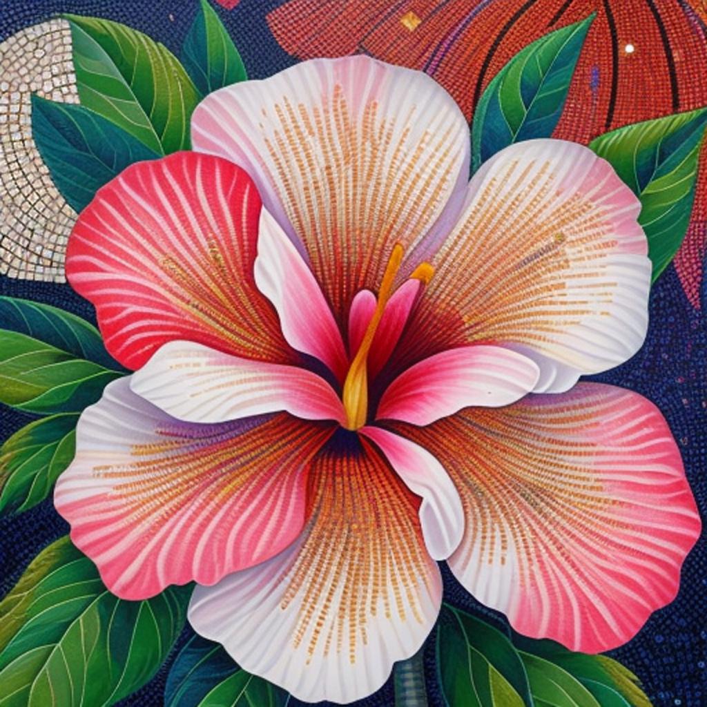 Get a closer look at malaysia's national flower, the beautiful hibiscus, with these mesmerizing mosaic images created by @gaslpl197