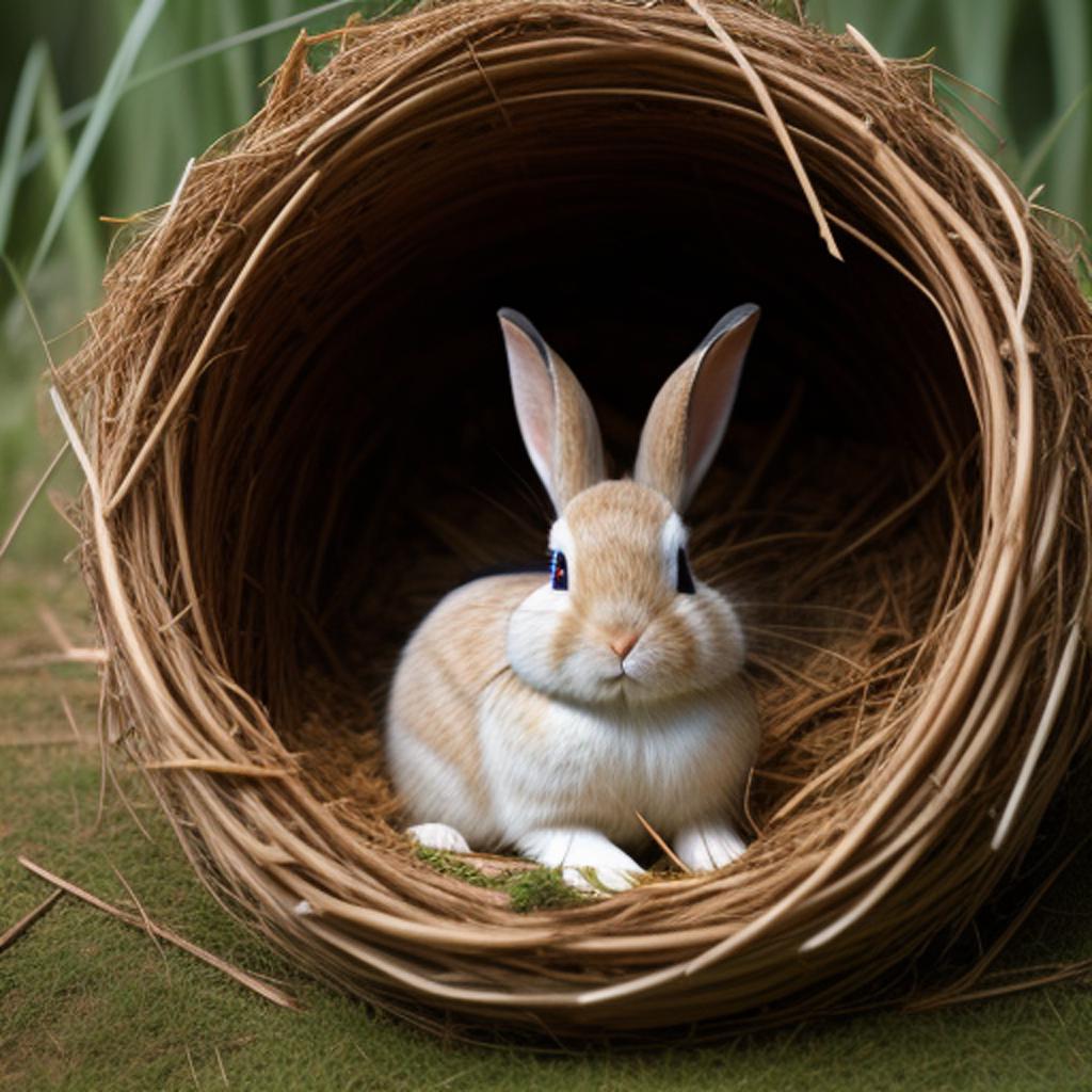 Background, rabbit nest by by @ai_generated