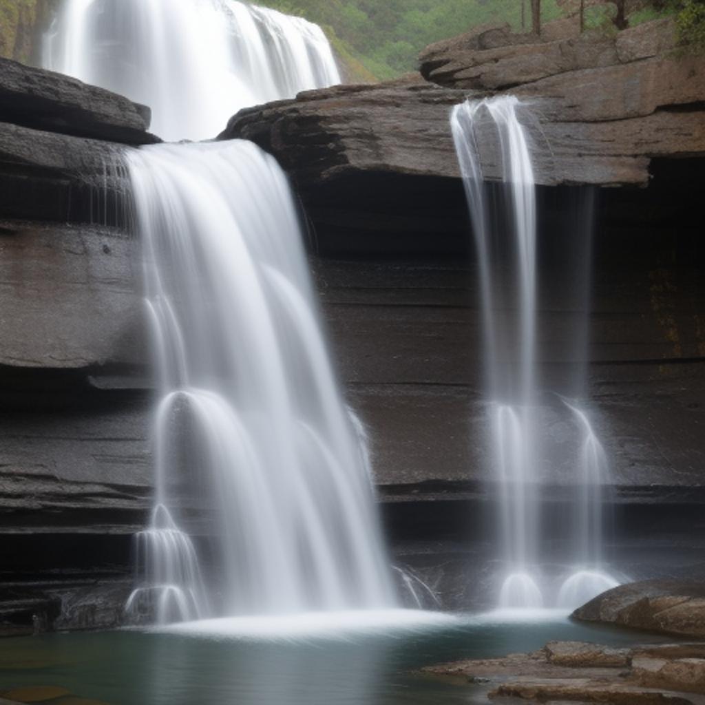Background, water falls by by @ai_generated