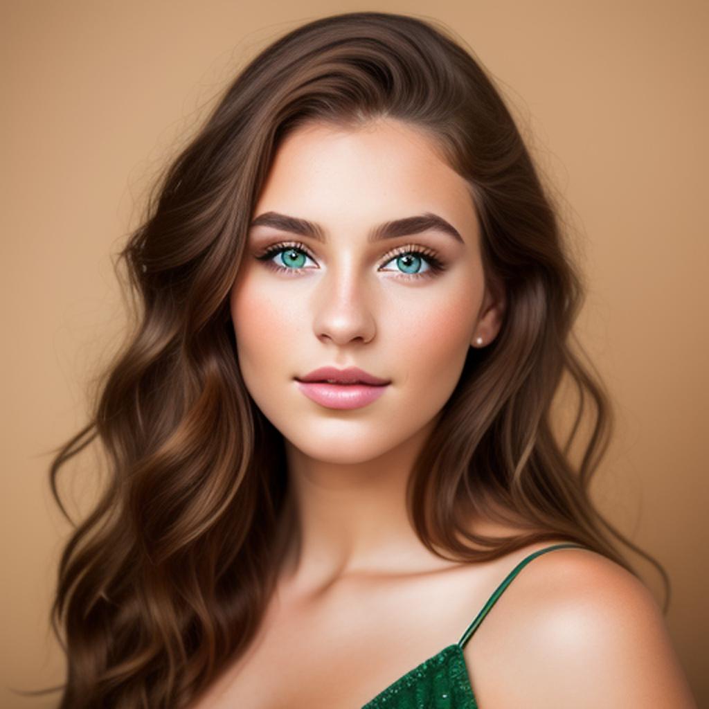 Meet a vibrant and youthful woman showcasing her beautiful fair complexion, as captured by an ai-generated image.