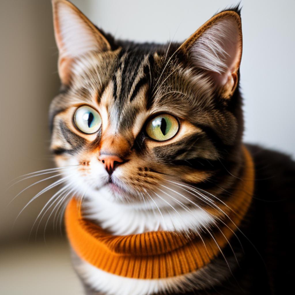 Introducing a stunning british short-haired cat with mesmerizing amber eyes captured by @ai_generated. Explore the beauty of this adorable feline, perfect for