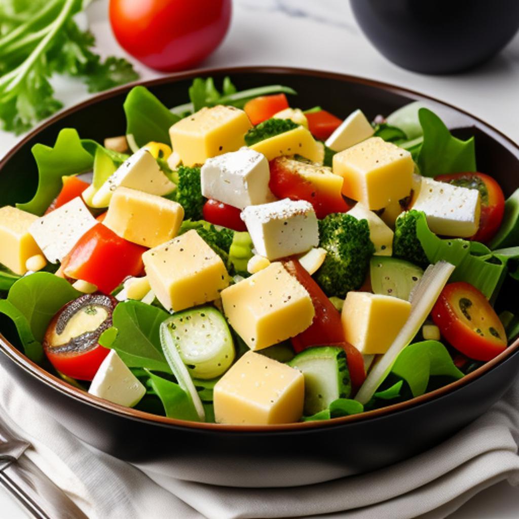 Gouda cheese vegetable salad by @ai_generated