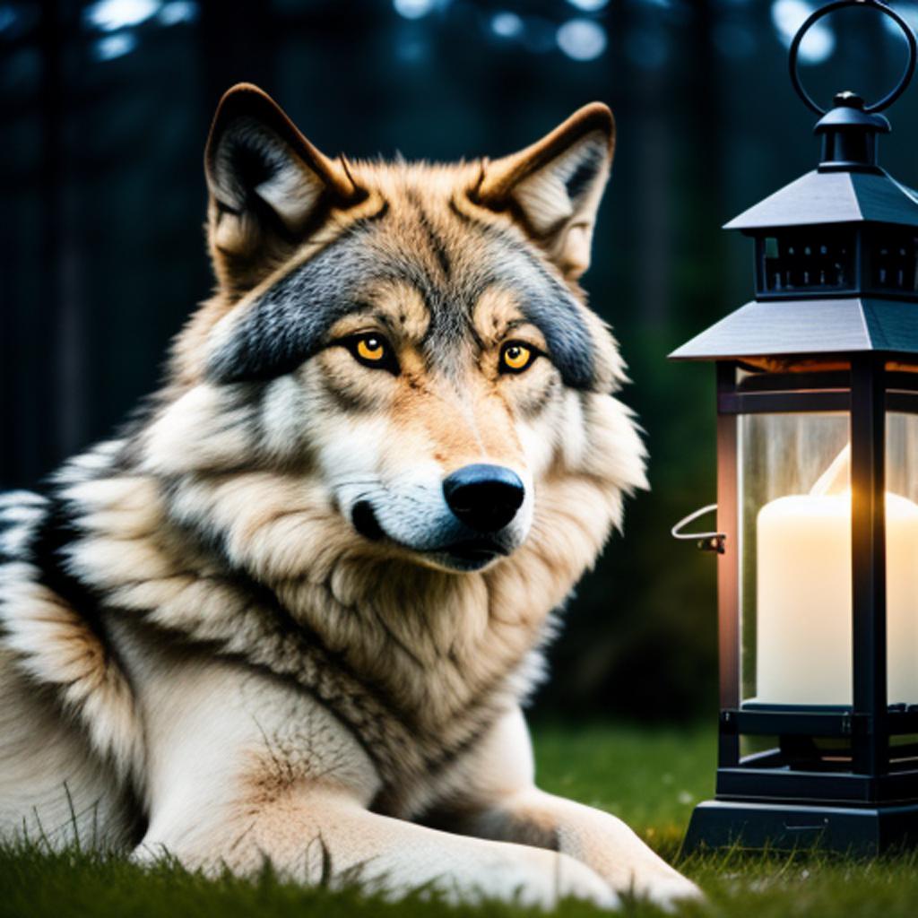 Looking for unique and eye-catching images? Check out the stunning artwork of "lobos com lanterna" by talented artist @ai_generated.