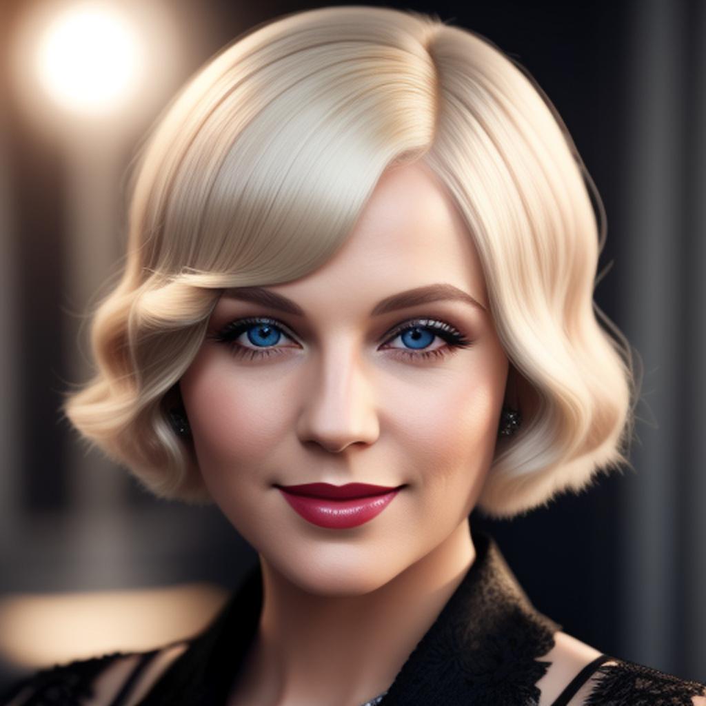 Friendly 1920's woman whiteblond by @ai_generated