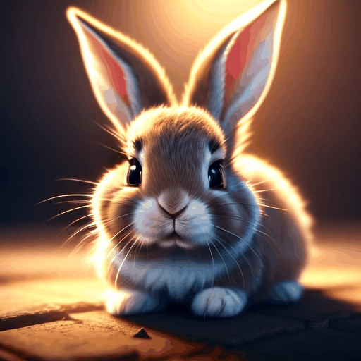Conejito digital painting, highly by @ai_generated