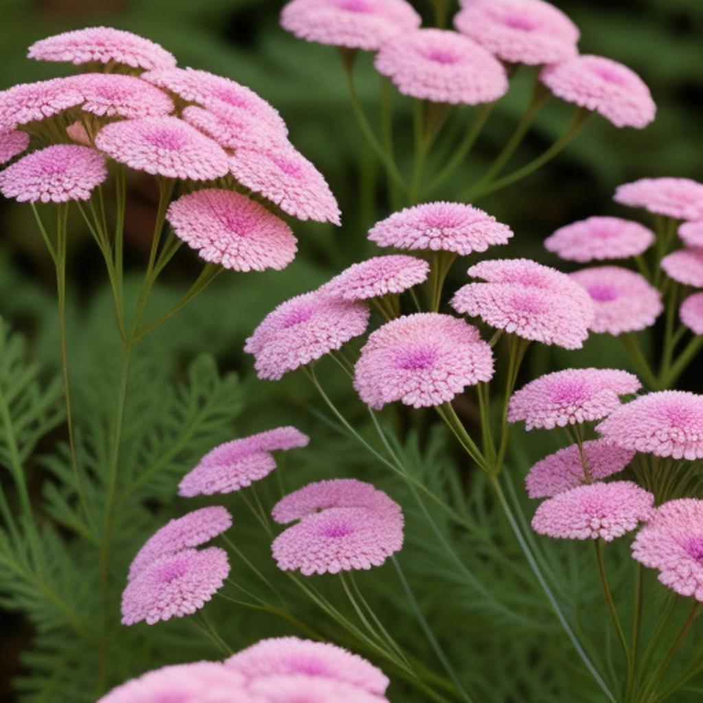 Background, yarrow flowers by by @ai_generated
