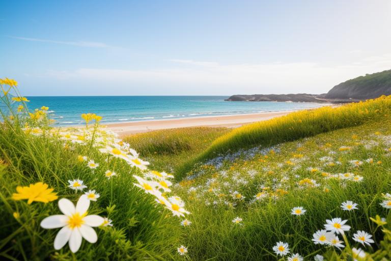 Landscape of beach flower by @ai_generated