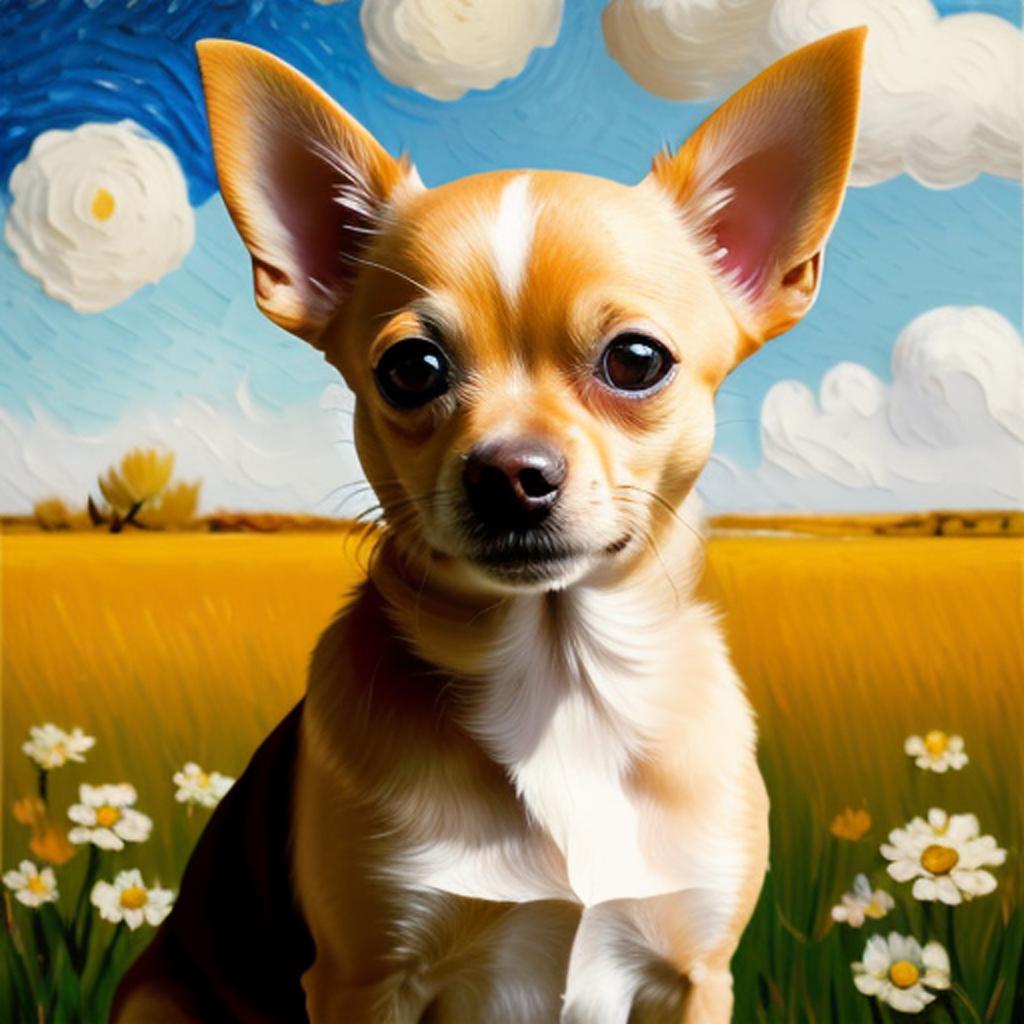 A blonde chihuahua ￼ by @ai_generated