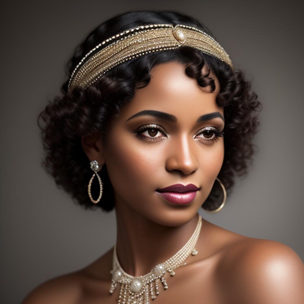 1920's flapper woman african-latina by @ai_generated