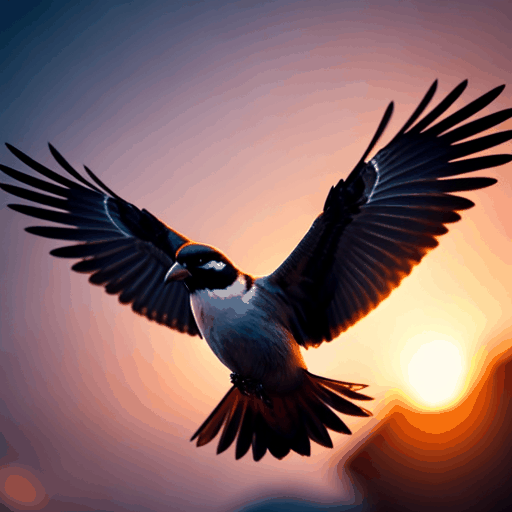 Des oiseaux volent sur by @ai_generated