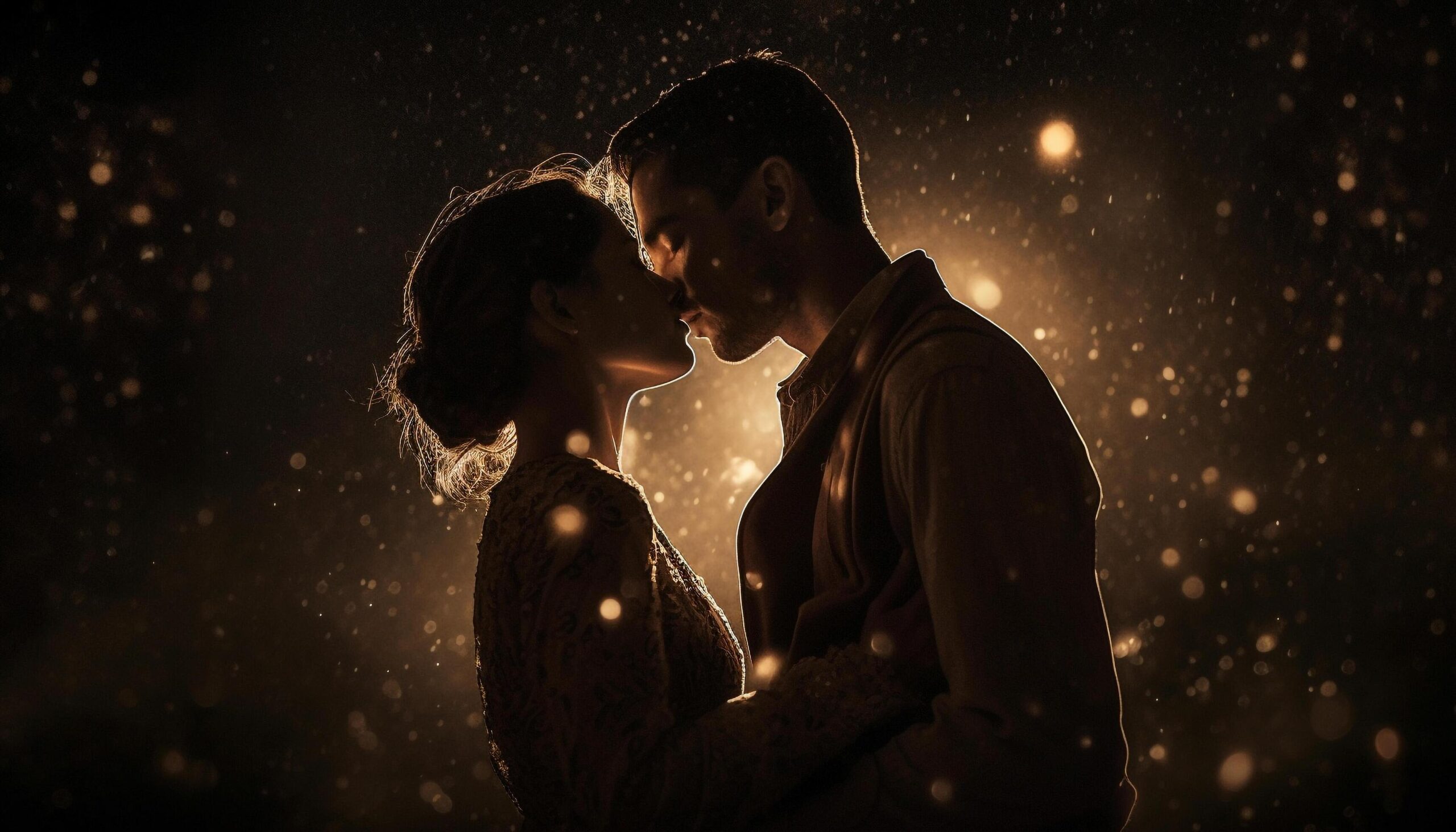 A-loving-couple-embraces-in-the-snow-smiling-with-happiness-generated-by-ai-free-photo