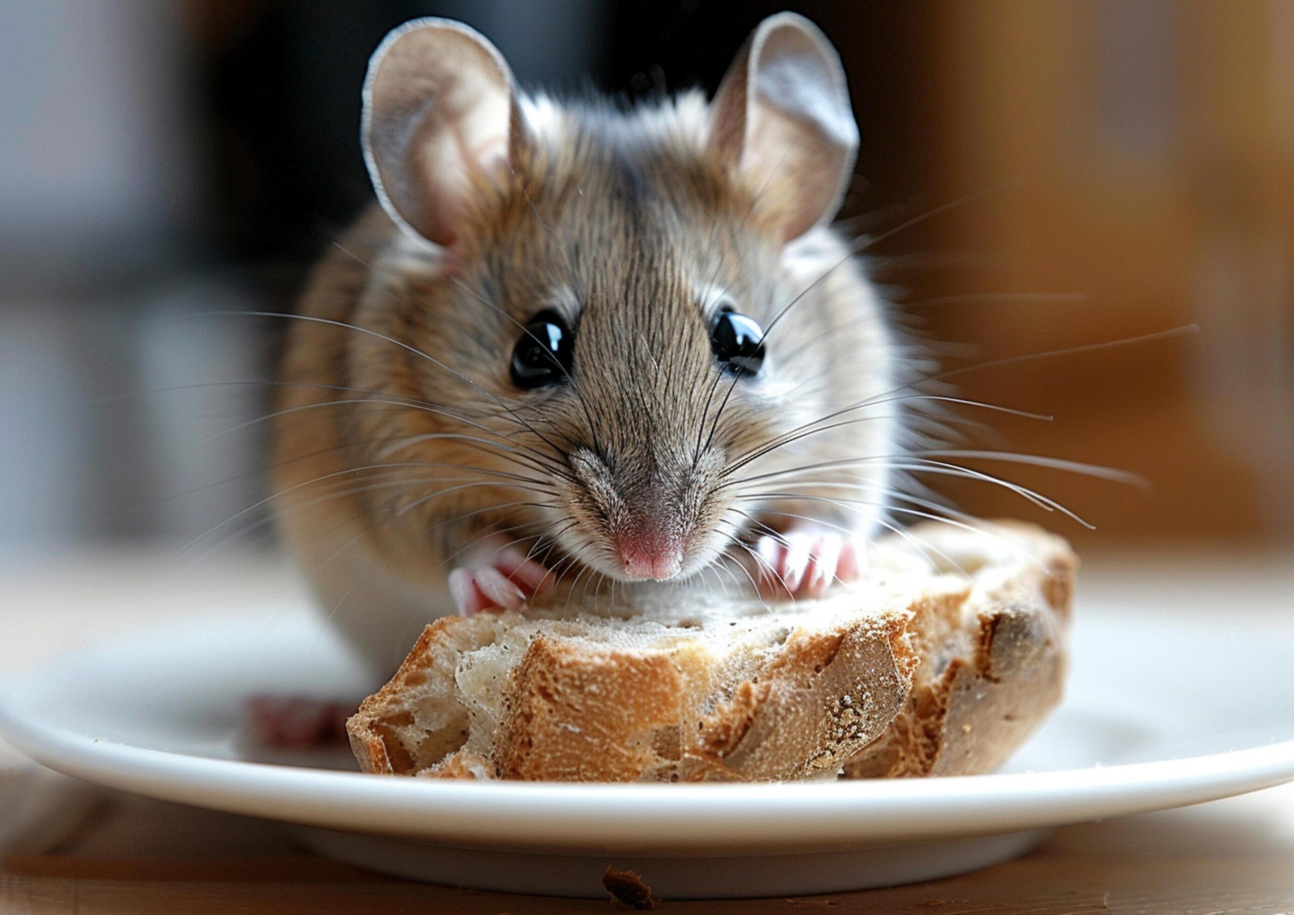 A-rat-is-eating-the-bread-in-the-plate-generated-by-ai-free-photo