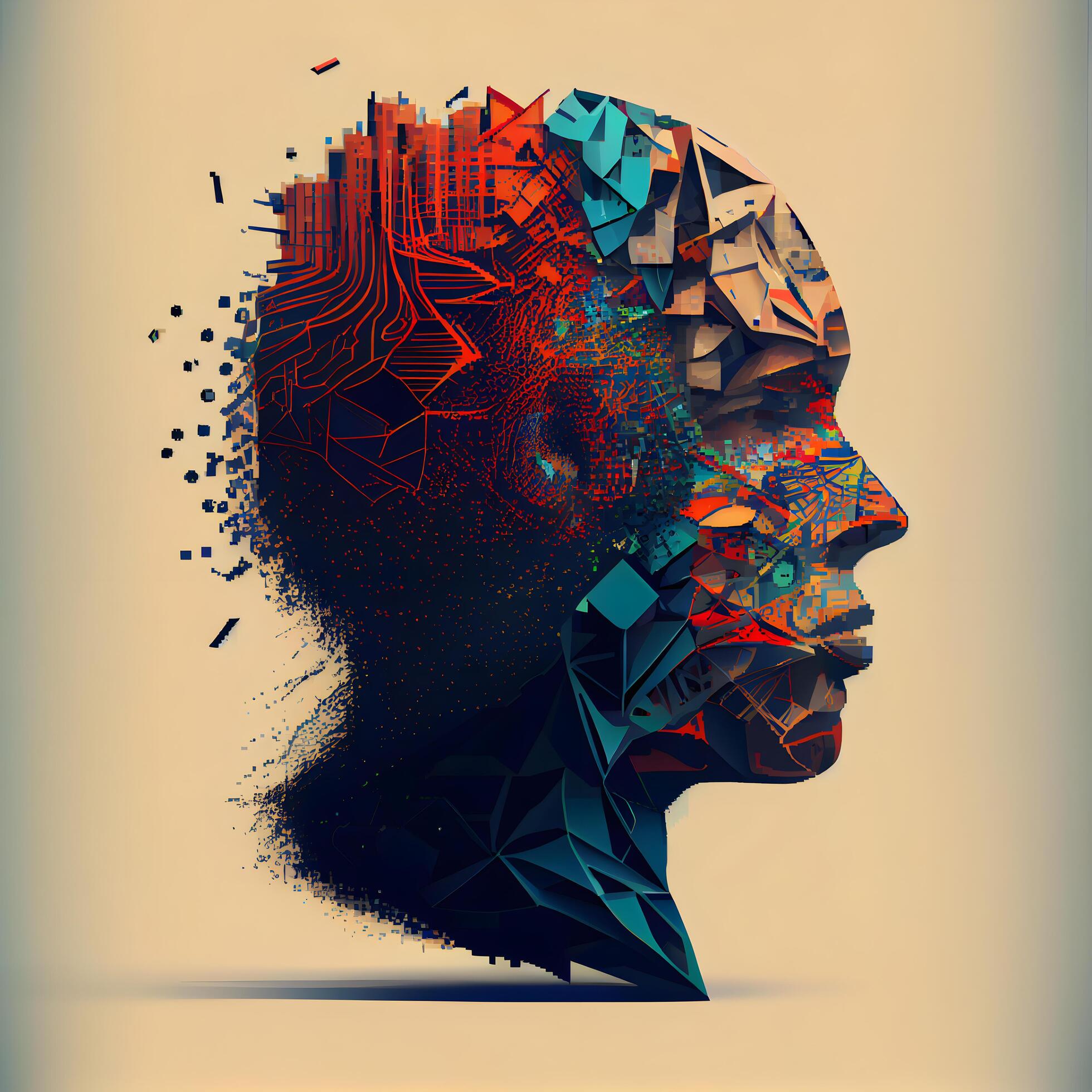 Abstract-human-head-made-of-colorful-geometric-shapes-3d-rendering-ai-generative-image-free-photo