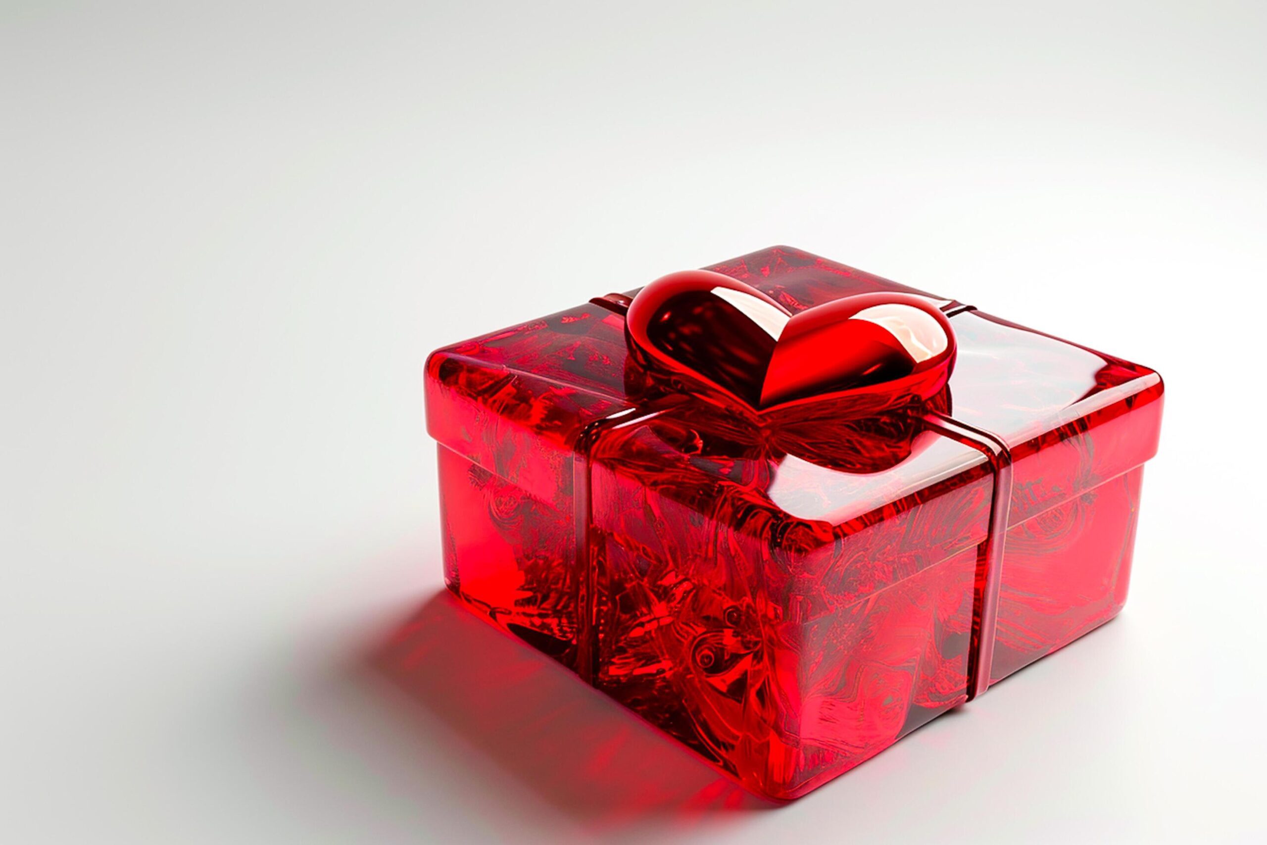 Ai-generated-3d-gift-box-with-red-heart-on-white-background-empty-space-ai-generated-free-photo