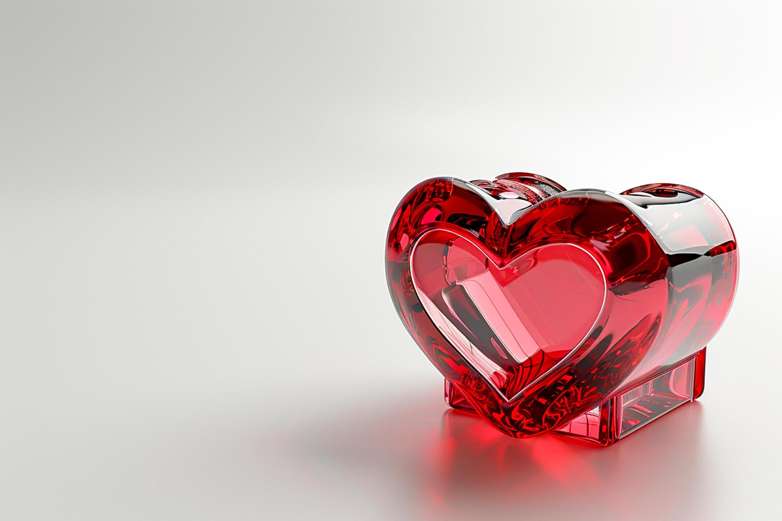 Ai-generated-3d-top-view-of-luxury-gift-box-heart-with-transparent-effect-diamond-empty-space-ai-generated-free-photo