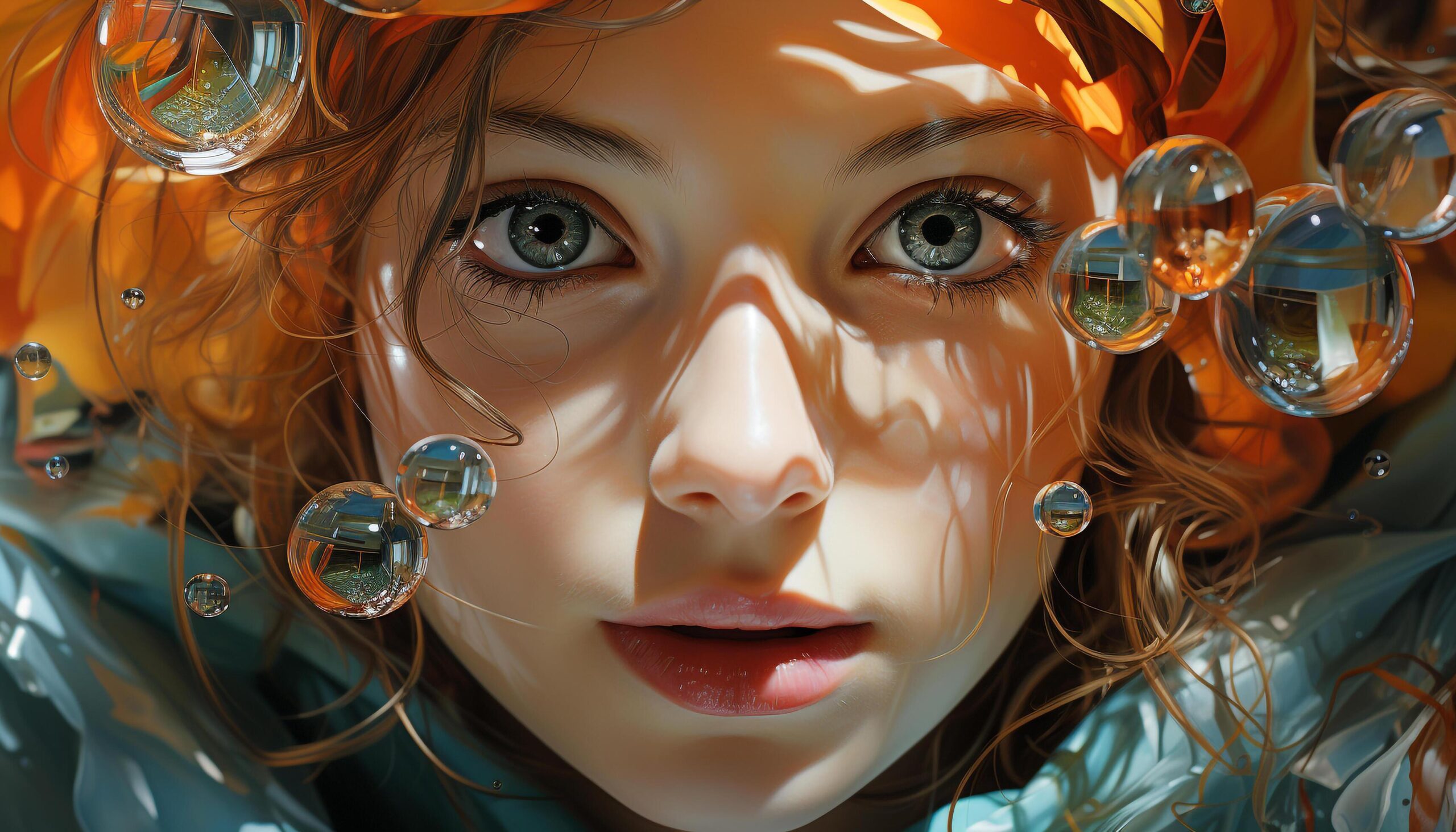 Ai-generated-a-beautiful-young-woman-blowing-bubbles-enjoying-the-outdoors-generated-by-ai-free-photo