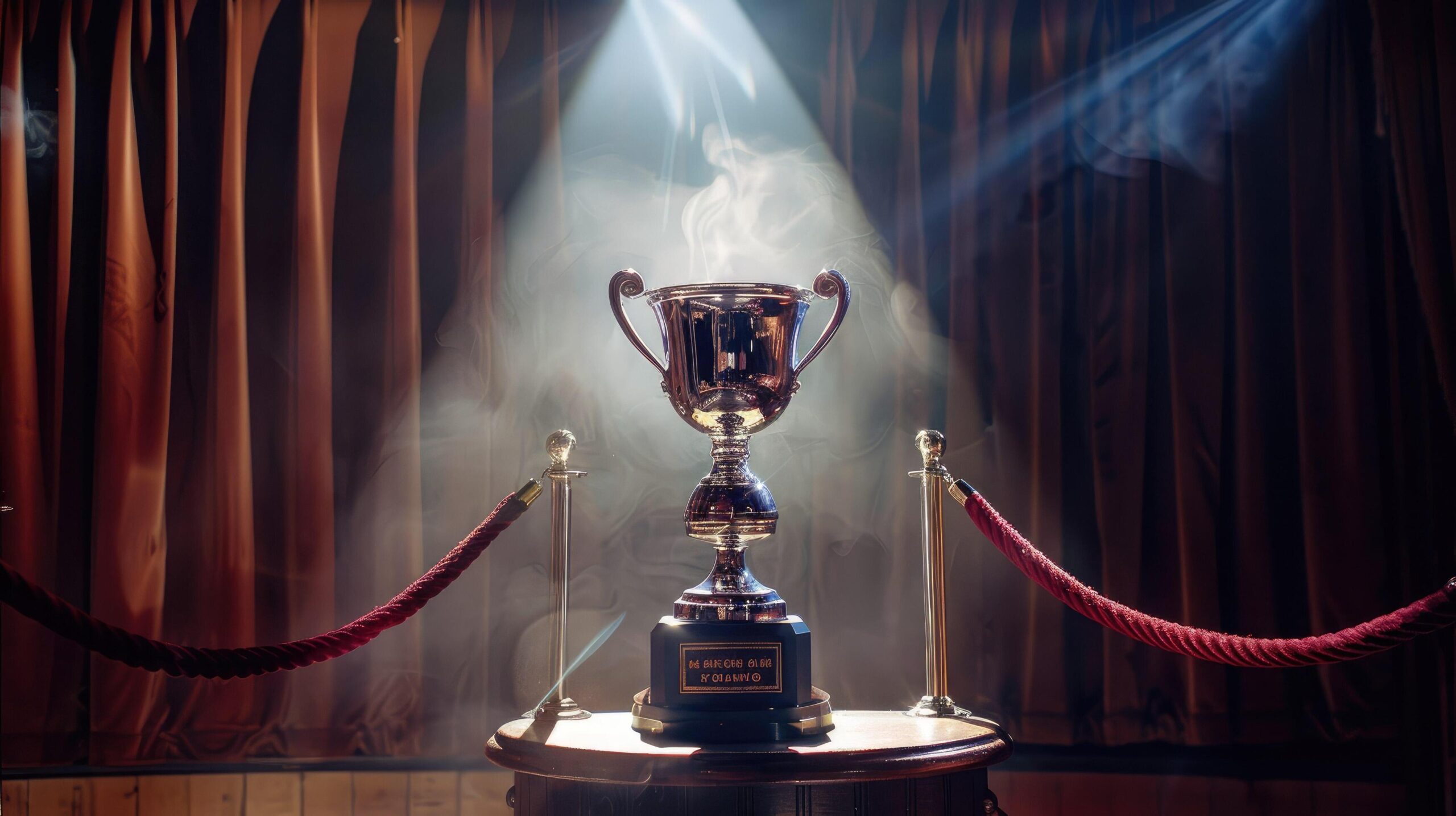 Ai-generated-a-beautifully-crafted-silver-trophy-positioned-on-a-pedestal-free-photo